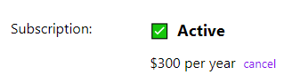 Membership cancellation screen